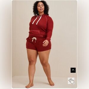 Super Soft Plush Long Sleeve Lounge Hoodie and shorts set